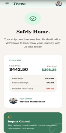 Trevo — perfil verificado de traveler con historial de encomiendas